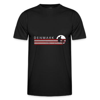 Denmark Flag Outline Scandinavia Danish Flag - Men's Functional T-Shirt - black - Front - AI Model Male 178 dark (178cm)