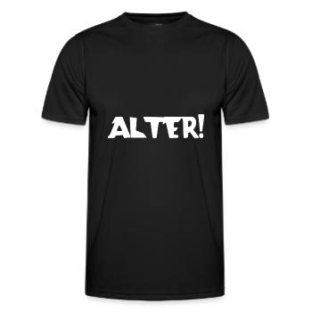 Alter! | Ausspruch | Verwunderung | Begeisterung - Männer Funktions-T-Shirt - Schwarz - Vorne - AI Model Male 178 dark (178cm)