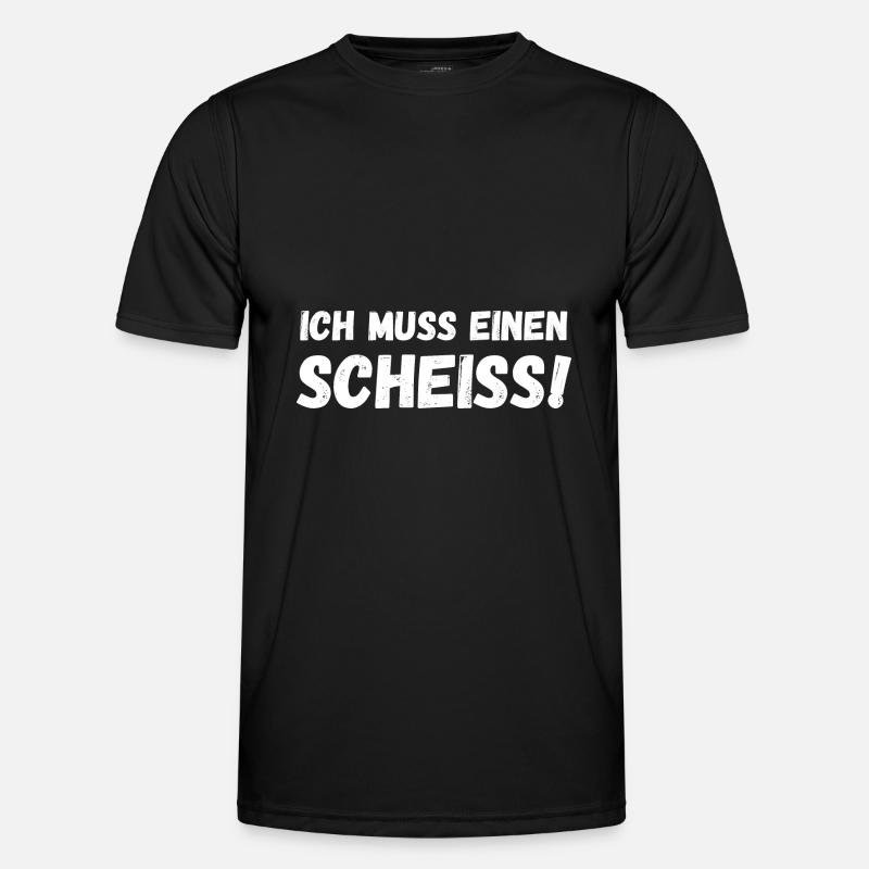 Ich muss einen Scheiß - Männer Funktions-T-Shirt - Schwarz