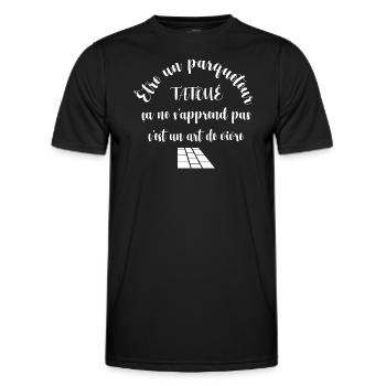 Être un parqueteur tatoué t-shirt métier - T-shirt sport Homme - noir - Devant - AI Model Male 178 dark (178cm)