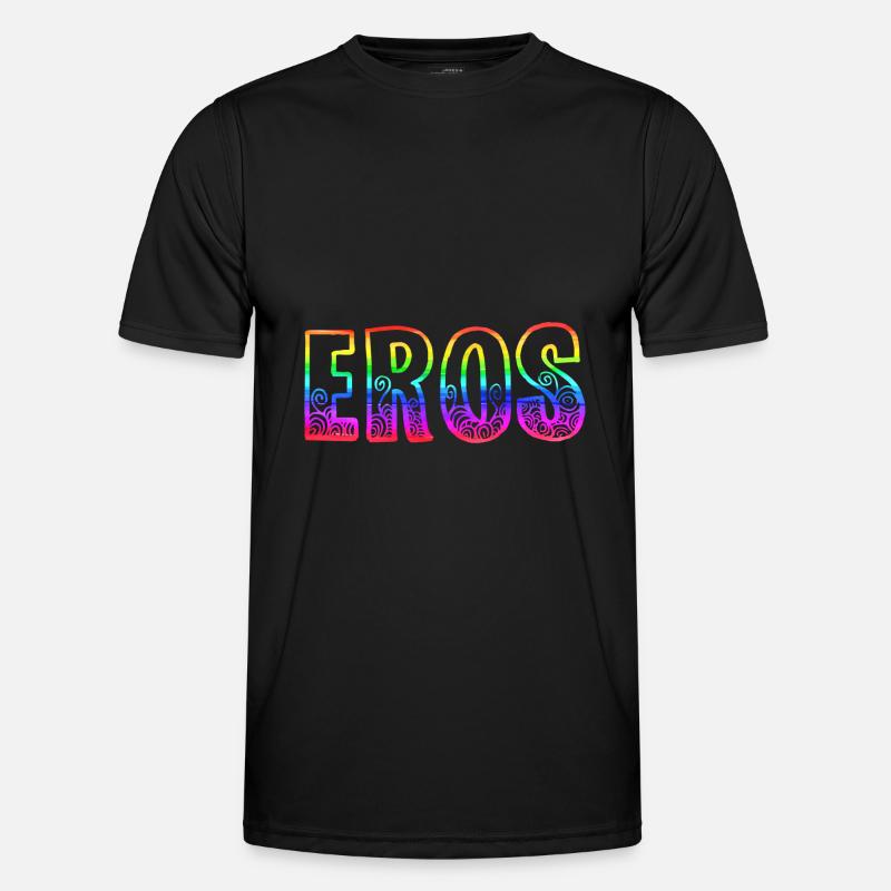 eros rs rainbow - Men's Functional T-Shirt - black