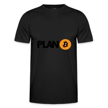 PLAN Bitcoin B - Männer Funktions-T-Shirt - Schwarz - Vorne - AI Model Male 178 dark (178cm)
