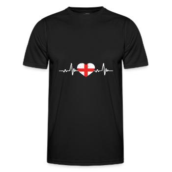 Coeur Angleterre Drapeau Anglais Rétro - T-shirt sport Homme - noir - Devant - AI Model Male 178 dark (178cm)