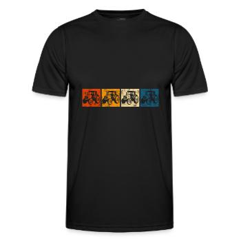 Tracteurs tracteurs tracteurs tracteurs retro - T-shirt sport Homme - noir - Devant - AI Model Male 178 dark (178cm)
