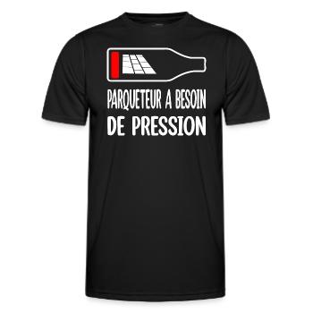Parqueteur a besoin de pression t-shirt bière - T-shirt sport Homme - noir - Devant - AI Model Male 178 dark (178cm)