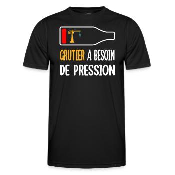 Grutier a besoin de pression t-shirt homme métier - T-shirt sport Homme - noir - Devant - AI Model Male 178 dark (178cm)