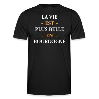 La vie est plus belle en Bourgogne - T-shirt sport Homme - noir - Devant - AI Model Male 178 dark (178cm)