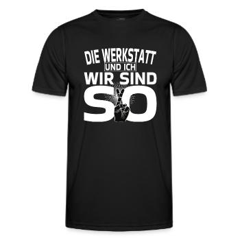 Die Werkstatt und ich - Männer Funktions-T-Shirt - Schwarz - Vorne - AI Model Male 178 dark (178cm)
