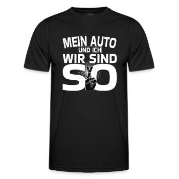 Mein Auto und ich - Männer Funktions-T-Shirt - Schwarz - Vorne - AI Model Male 178 dark (178cm)