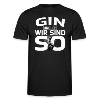 Gin und ich - Männer Funktions-T-Shirt - Schwarz - Vorne - AI Model Male 178 dark (178cm)