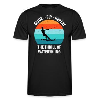 Ski nautique, ski nautique, skieurs nautiques - T-shirt sport Homme - noir - Devant - AI Model Male 178 dark (178cm)