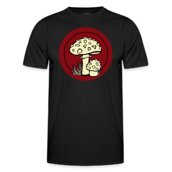 Champignon, cueilleur de champignons, venimeux, ranger - T-shirt sport Homme - noir - Devant - AI Model Male 178 dark (178cm)