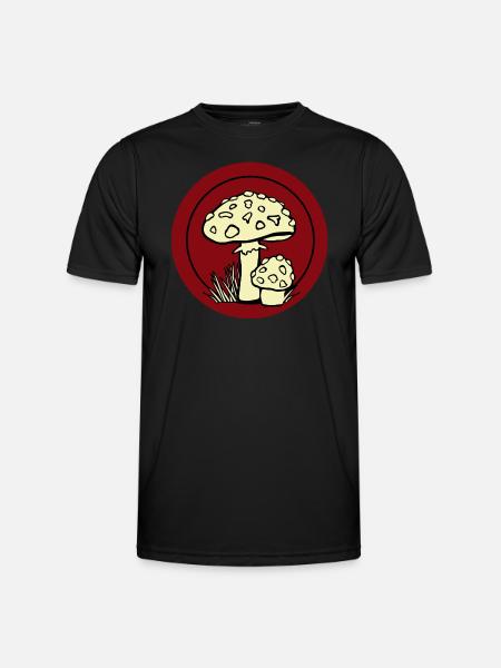 Toadstool, mushroom picker, poisonous, ranger - Men's Functional T-Shirt - black