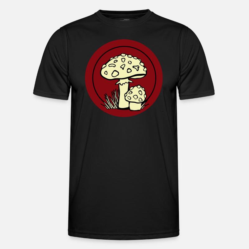 Toadstool, mushroom picker, poisonous, ranger - Men's Functional T-Shirt - black