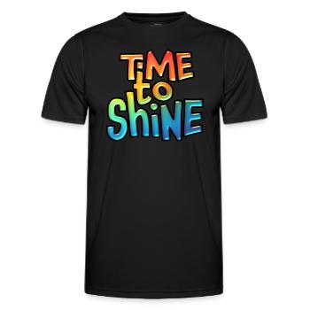 Time to Shine Text Art - Men's Functional T-Shirt - black - Front - AI Model Male 178 dark (178cm)
