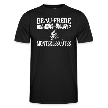 Beau-frère t-shirt vélo cycliste humoristique - T-shirt sport Homme - noir - Devant - AI Model Male 178 dark (178cm)