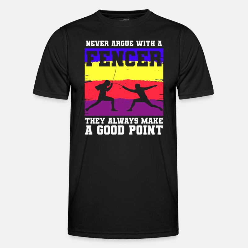 Fechten Fechter Florett - Männer Funktions-T-Shirt - Schwarz