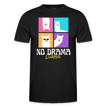 No drama llama - Männer Funktions-T-Shirt - Schwarz - Vorne - AI Model Male 178 dark (178cm)