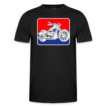 Logo de la moto américaine Chopper - T-shirt sport Homme - noir - Devant - AI Model Male 178 dark (178cm)