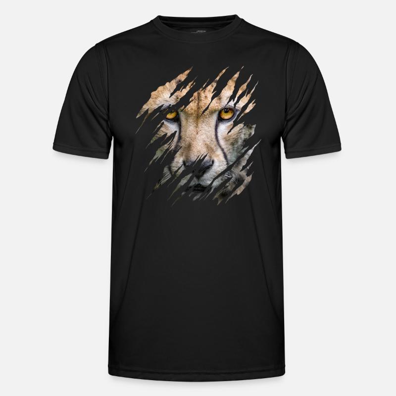 Cheetah, scratch marks, claws, wild, big cat, animal Men's Functional T-Shirt