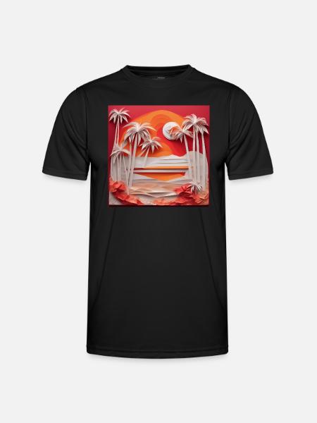 Origami Beach - Men's Functional T-Shirt - black