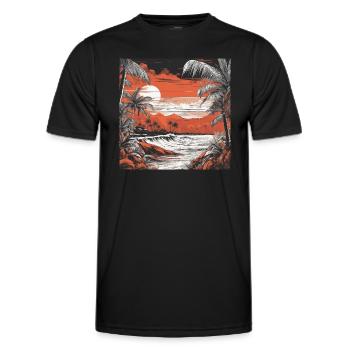 Plage Vintage - T-shirt sport Homme - noir - Devant - AI Model Male 178 dark (178cm)