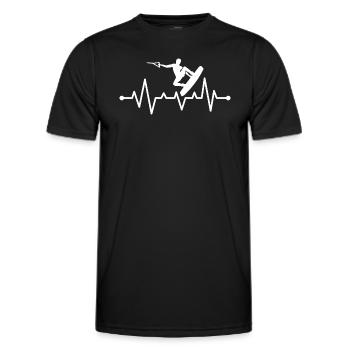 Wakeboarden Herzschlag Wakeboard Wakeboarder - Männer Funktions-T-Shirt - Schwarz - Vorne - AI Model Male 178 dark (178cm)