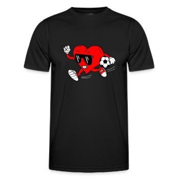Soccer Football Valentine's Day Love Sports Boys - Men's Functional T-Shirt - black - Front - AI Model Male 178 dark (178cm)
