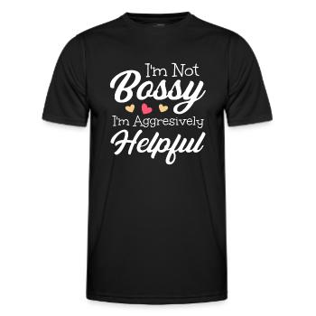 Chef, ich bin nicht herrisch, ich bin aggressiv hilfsbereit - Männer Funktions-T-Shirt - Schwarz - Vorne - AI Model Male 178 dark (178cm)