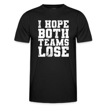 I Hope Both Teams Lose Funny Sports Fan - Men's Functional T-Shirt - black - Front - AI Model Male 178 dark (178cm)