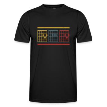 Vintage Dad Guitar Chord Guitar Music Father's Day - Men's Functional T-Shirt - black - Front - AI Model Male 178 dark (178cm)