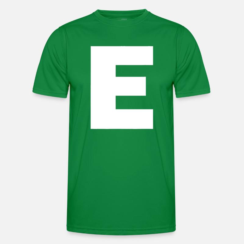 Letter E Capital Alphabet Monogram Initial Men's Functional T-Shirt