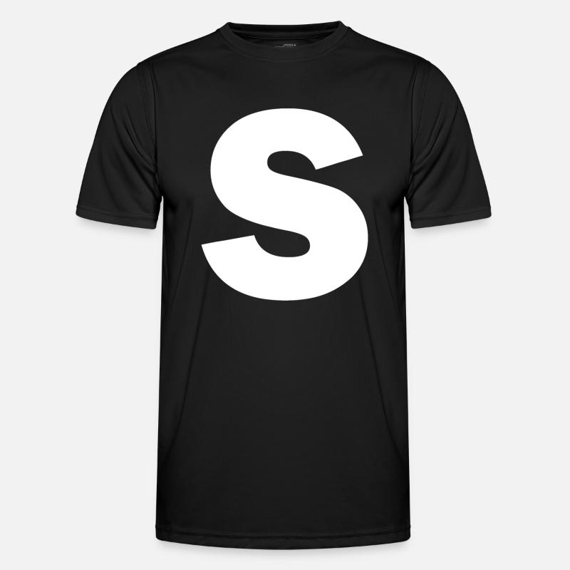 Buchstabe S Großbuchstaben Alphabet Monogramm Initiale - Männer Funktions-T-Shirt - Schwarz