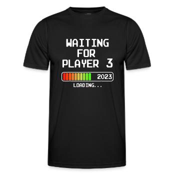 Waiting For Player 3 2023 Waiting Papa Loading - Men's Functional T-Shirt - black - Front - AI Model Male 178 dark (178cm)