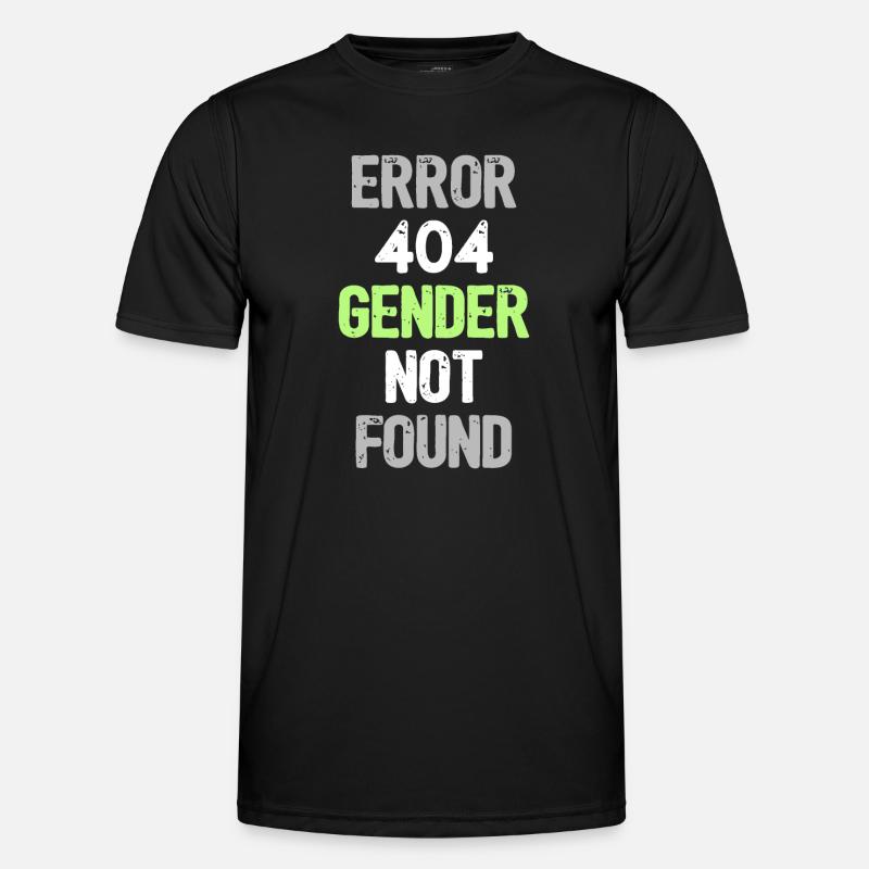 Error 404 Gender Not Found - Funny Agender Pride - Men's Functional T-Shirt - black