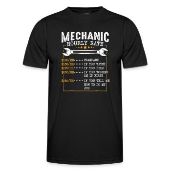 Mechanic Hourly Rate Labor Rates, Co-Workers Car - Men's Functional T-Shirt - black - Front - AI Model Male 178 dark (178cm)
