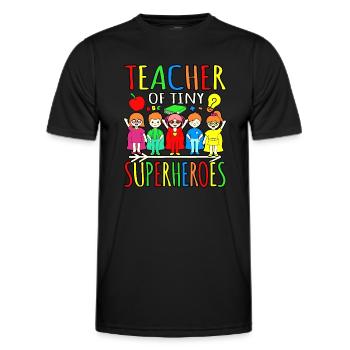 Premier jour de l’enseignant de minuscules super-héros - T-shirt sport Homme - noir - Devant - AI Model Male 178 dark (178cm)