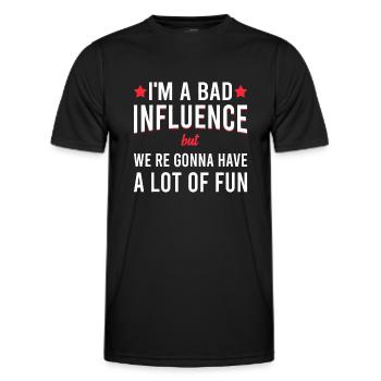 Je suis une mauvaise influence mais nous allons avoir beaucoup - T-shirt sport Homme - noir - Devant - AI Model Male 178 dark (178cm)