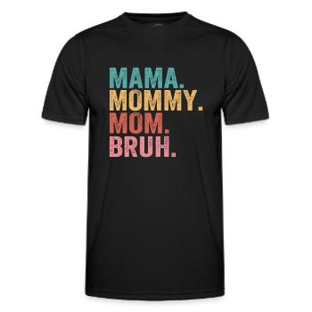 Maman Maman Maman Maman Bruh - T-shirt sport Homme - noir - Devant - AI Model Male 178 dark (178cm)