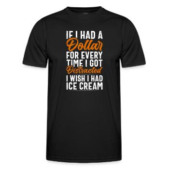 Wenn ich einen Dollar hätte, Eis - Männer Funktions-T-Shirt - Schwarz - Vorne - AI Model Male 178 dark (178cm)
