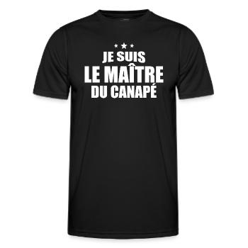 Je Suis Le Maître Du Canapé - T-shirt sport Homme - noir - Devant - AI Model Male 178 dark (178cm)