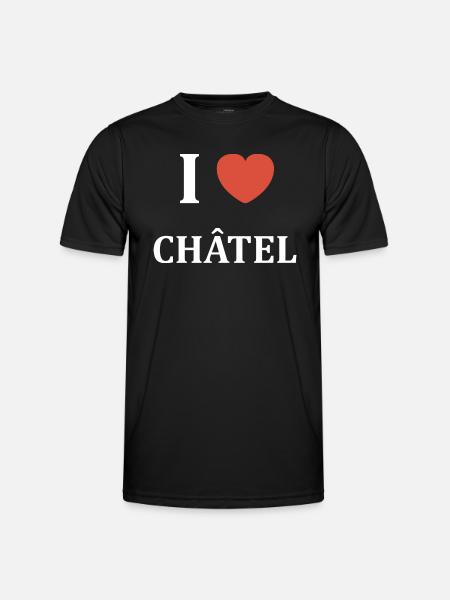 i love châtel - T-shirt sport Homme - noir