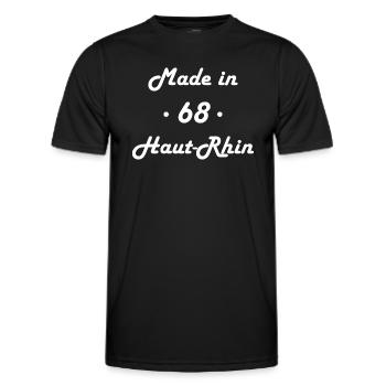 Made in haut rhin - T-shirt sport Homme - noir - Devant - AI Model Male 178 dark (178cm)