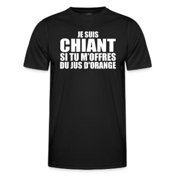 Mann, der Orangensaft liebt. Lustiger Design-Humor - Männer Funktions-T-Shirt - Schwarz - Vorne - AI Model Male 178 dark (178cm)