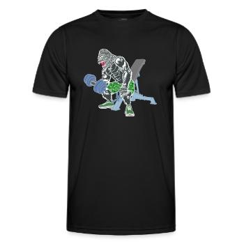 Monkey, Gorilla, Bodybuilder Monkey, Fitness, Comic - Men's Functional T-Shirt - black - Front - AI Model Male 178 dark (178cm)