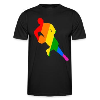Rugby Spieler auf dem Feld - Männer Funktions-T-Shirt - Schwarz - Vorne - AI Model Male 178 dark (178cm)