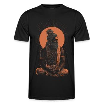 Yogi méditant - T-shirt sport Homme - noir - Devant - AI Model Male 178 dark (178cm)