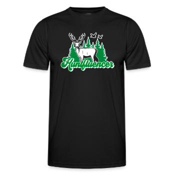 Huntfluencer Hunting Influencer - Men's Functional T-Shirt - black - Front - AI Model Male 178 dark (178cm)