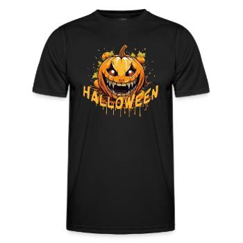 Citrouille effrayante d’Halloween - T-shirt sport Homme - noir - Devant - AI Model Male 178 dark (178cm)