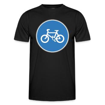 Road sign bicycle blue - Men's Functional T-Shirt - black - Front - AI Model Male 178 dark (178cm)
